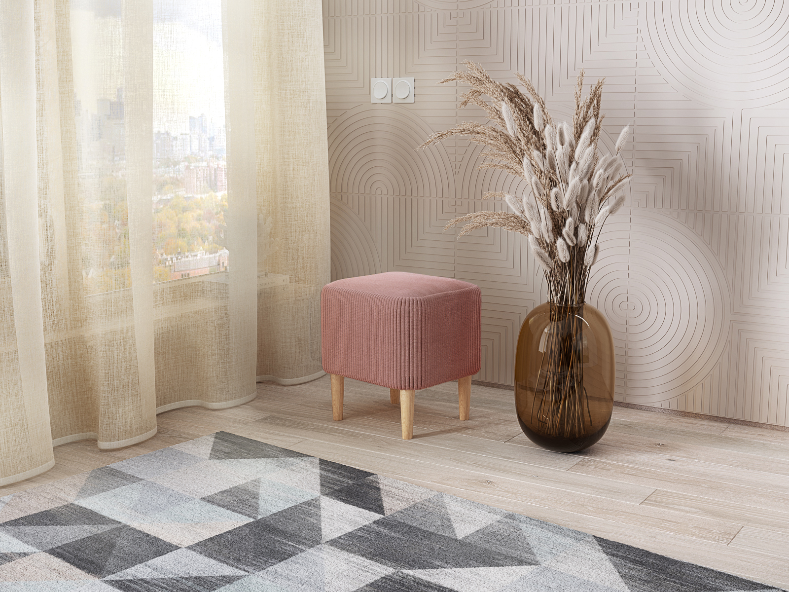 Квадро Пыльная роза