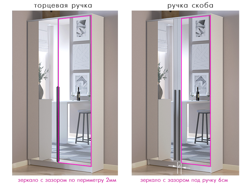 Дополнительные элементы: Зеркало на дверь